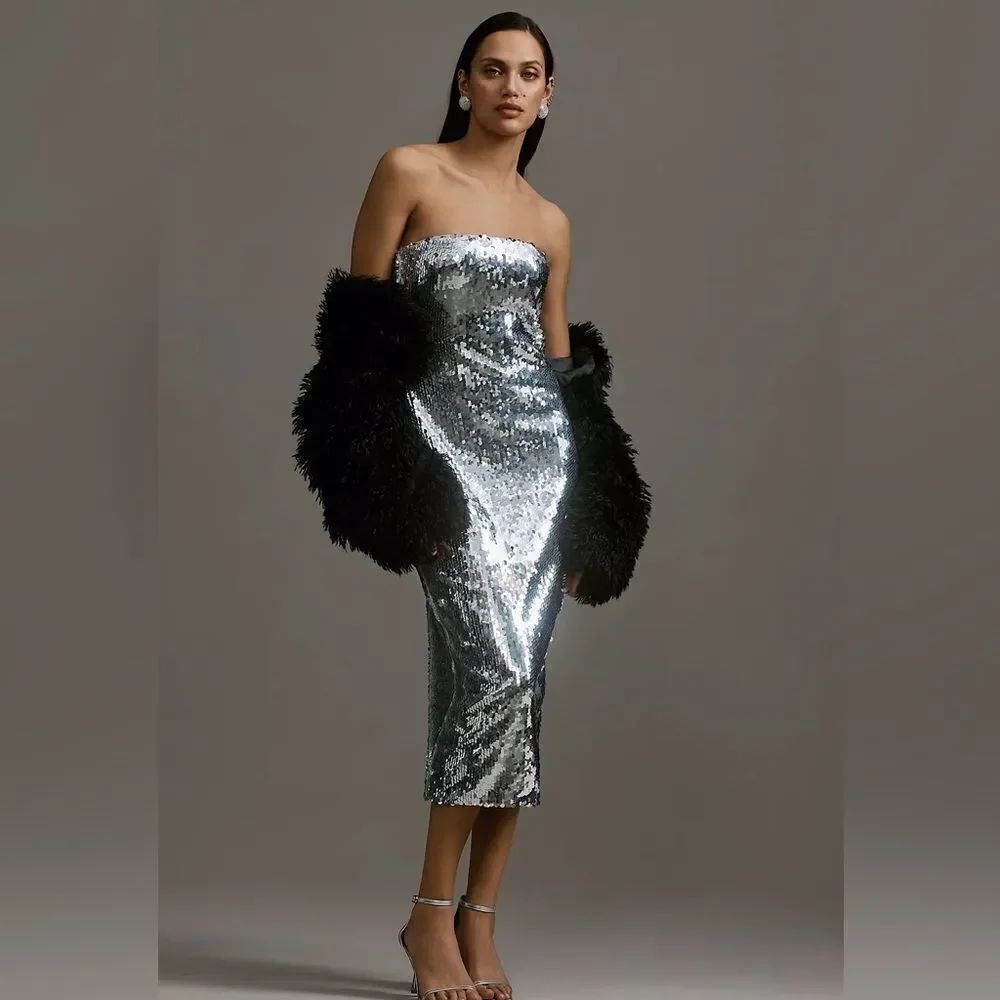 RHODE Lisa Sequin Midi Dress NWT